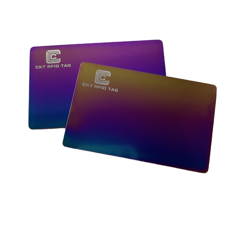 Customized Printing Prism Digital Business Card NFC Metal RFID Cards Rainbow Membership Card