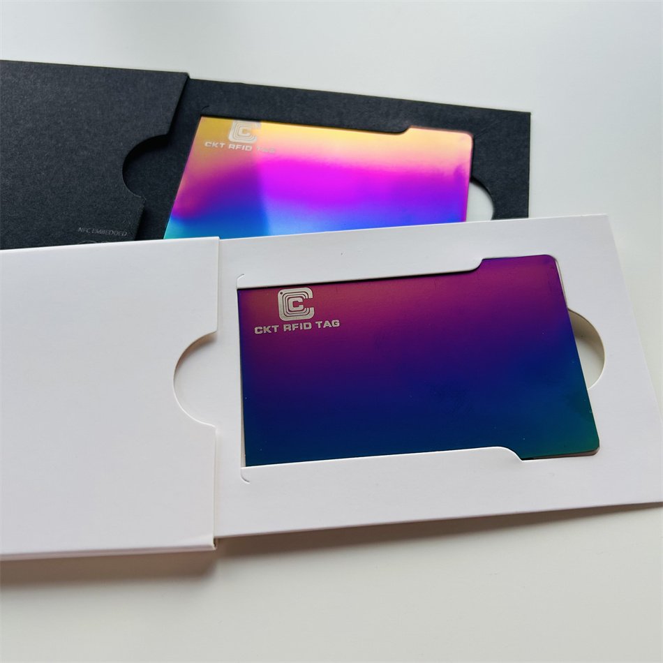 Customized Printing Prism Digital Business Card NFC Metal RFID Cards Rainbow Membership Card