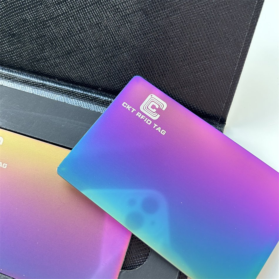 Customized Printing Prism Digital Business Card NFC Metal RFID Cards Rainbow Membership Card