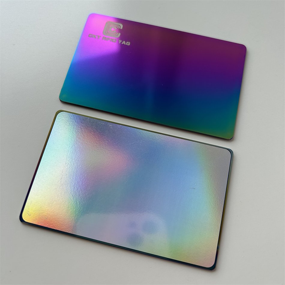 Customized Printing Prism Digital Business Card NFC Metal RFID Cards Rainbow Membership Card
