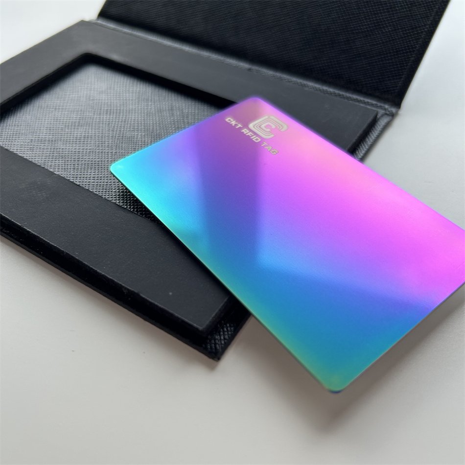 Customized Printing Prism Digital Business Card NFC Metal RFID Cards Rainbow Membership Card