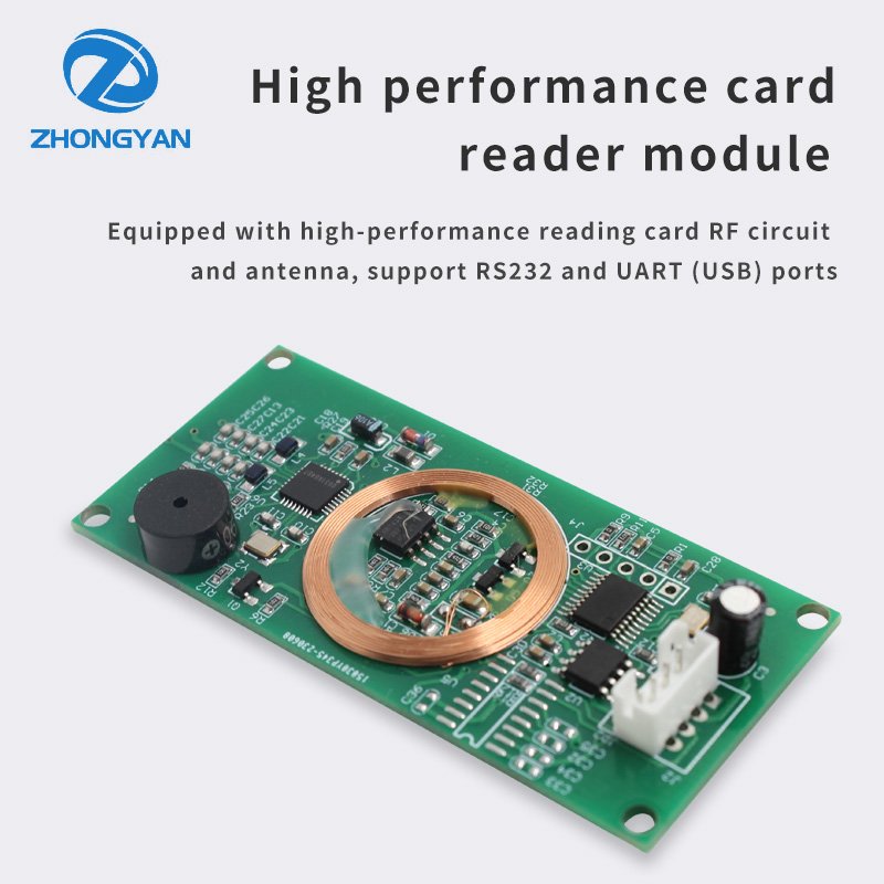 RFID Module Dual Frequency 125KHz 13.56MHz Access Control Card Reader Module with RS232 Communication Interface