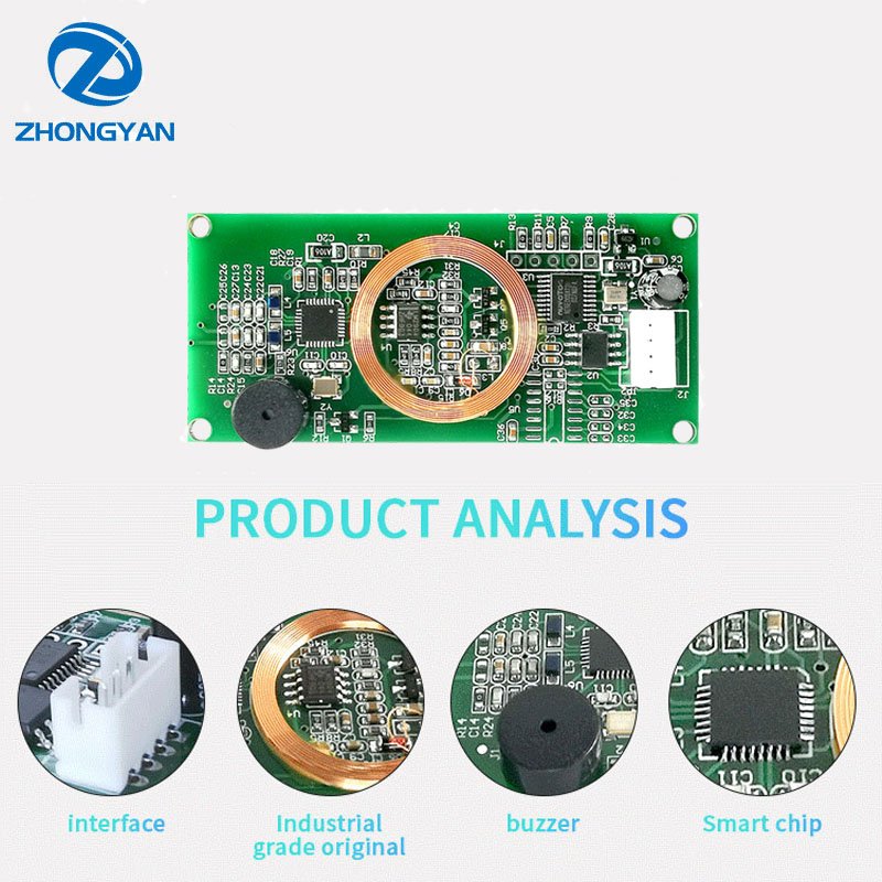 RFID Module Dual Frequency 125KHz 13.56MHz Access Control Card Reader Module with RS232 Communication Interface