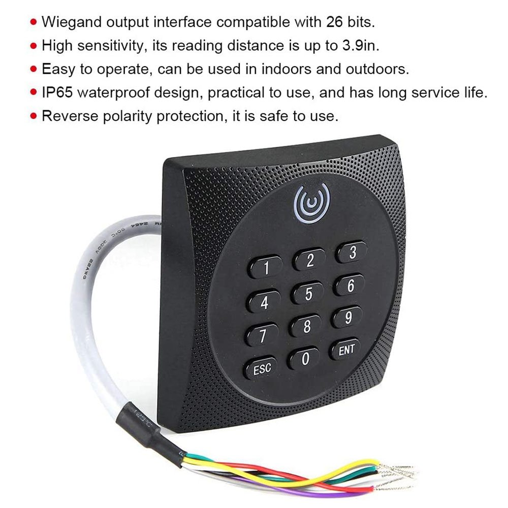 13.56Mhz KR602M Waterproof Card Slave Reader Wiegand 34 Card Password Reader for Door Access Control System IC Reader