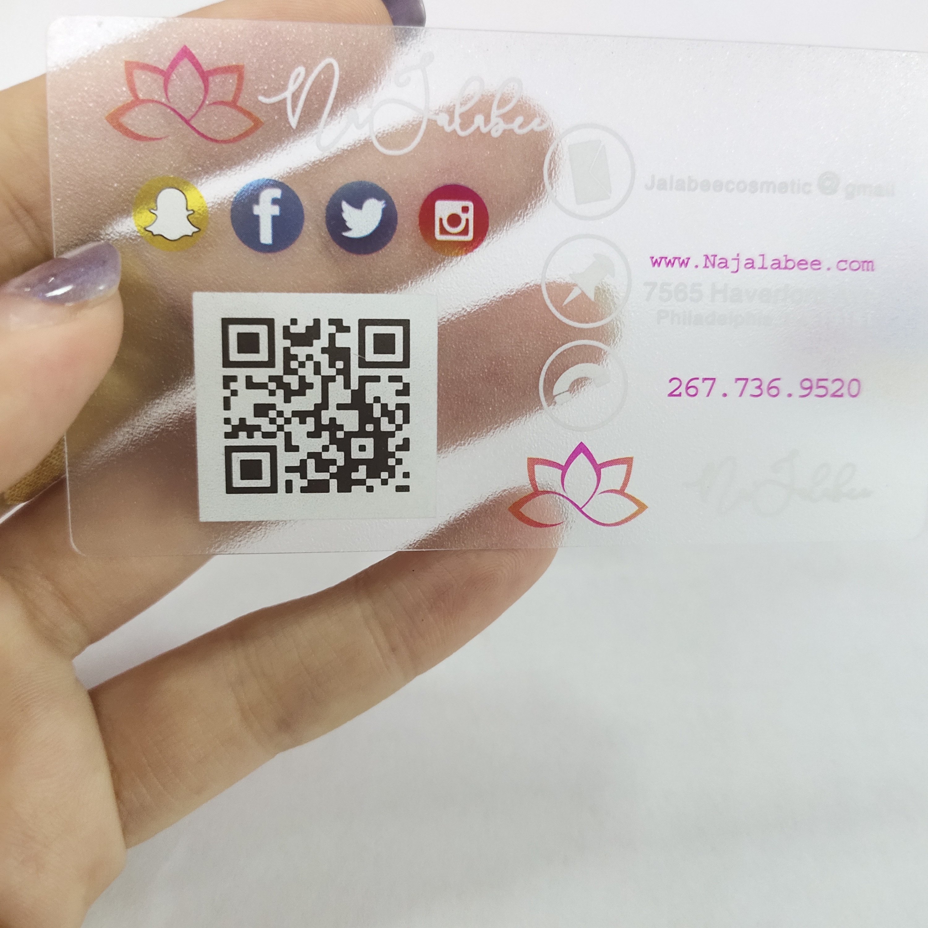 Ntg 215 RFID Blank nfc transparent Cards can custom size logo for Compatible NFC Business Transparent nfc Card