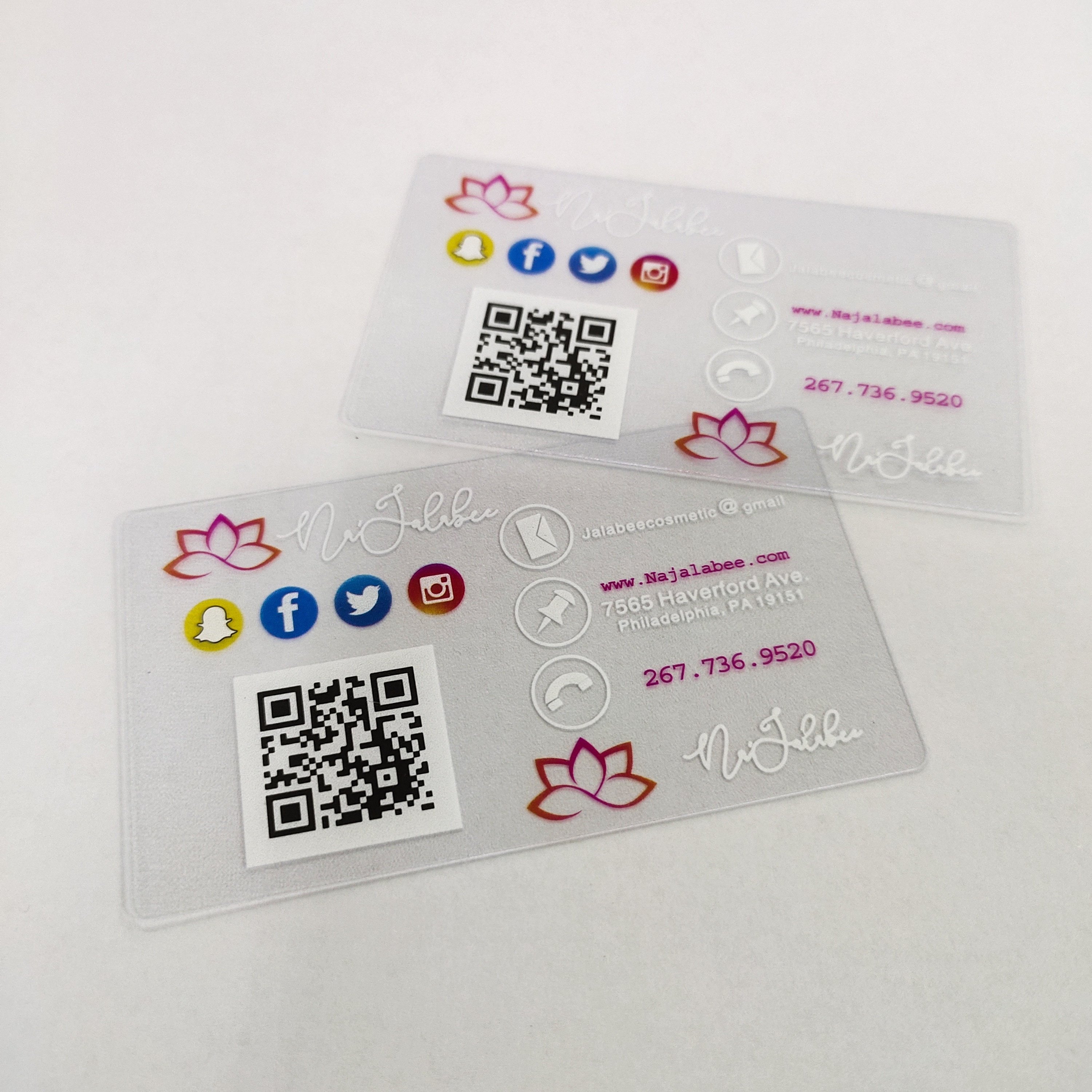 Ntg 215 RFID Blank nfc transparent Cards can custom size logo for Compatible NFC Business Transparent nfc Card