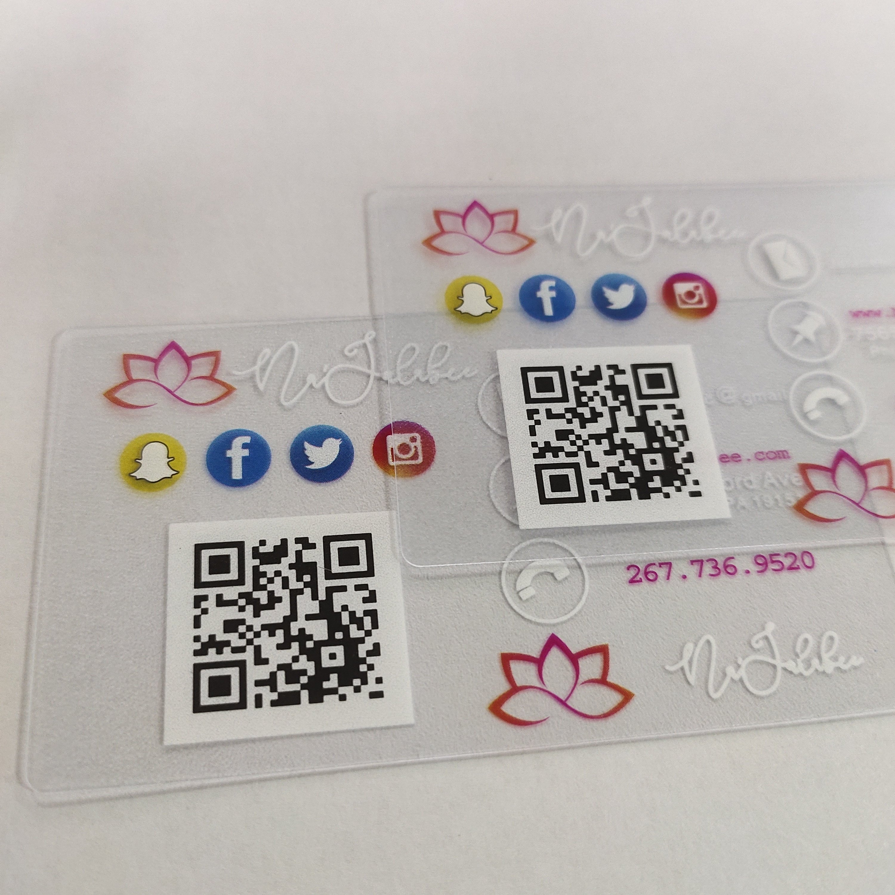 Ntg 215 RFID Blank nfc transparent Cards can custom size logo for Compatible NFC Business Transparent nfc Card