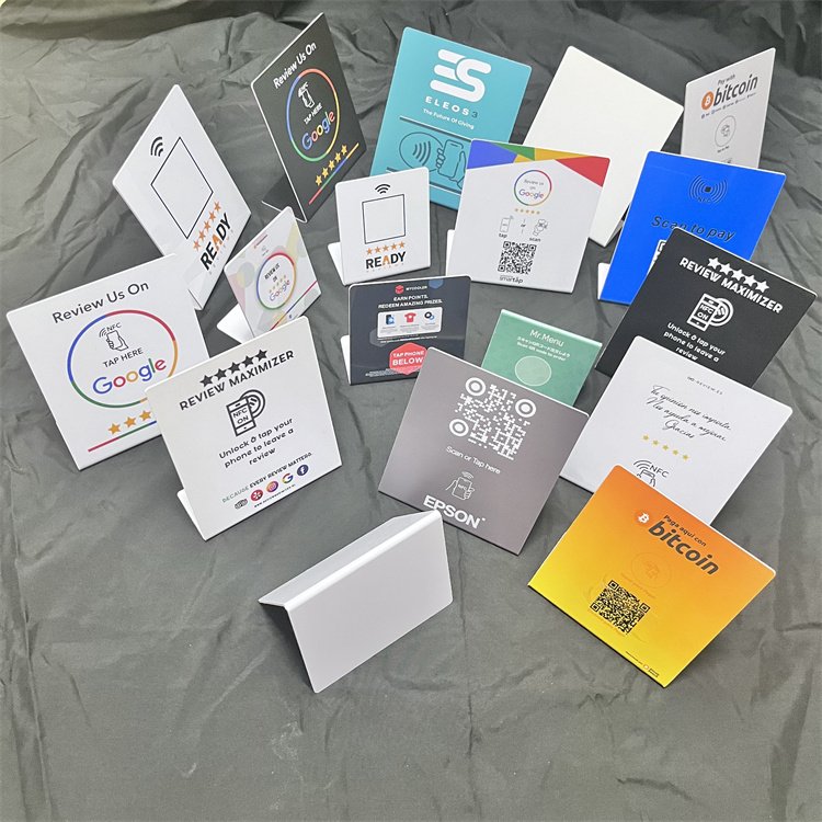 Custom Printed Smart Programmable Nfc Google Play Wifi Connected Sign Stands Card