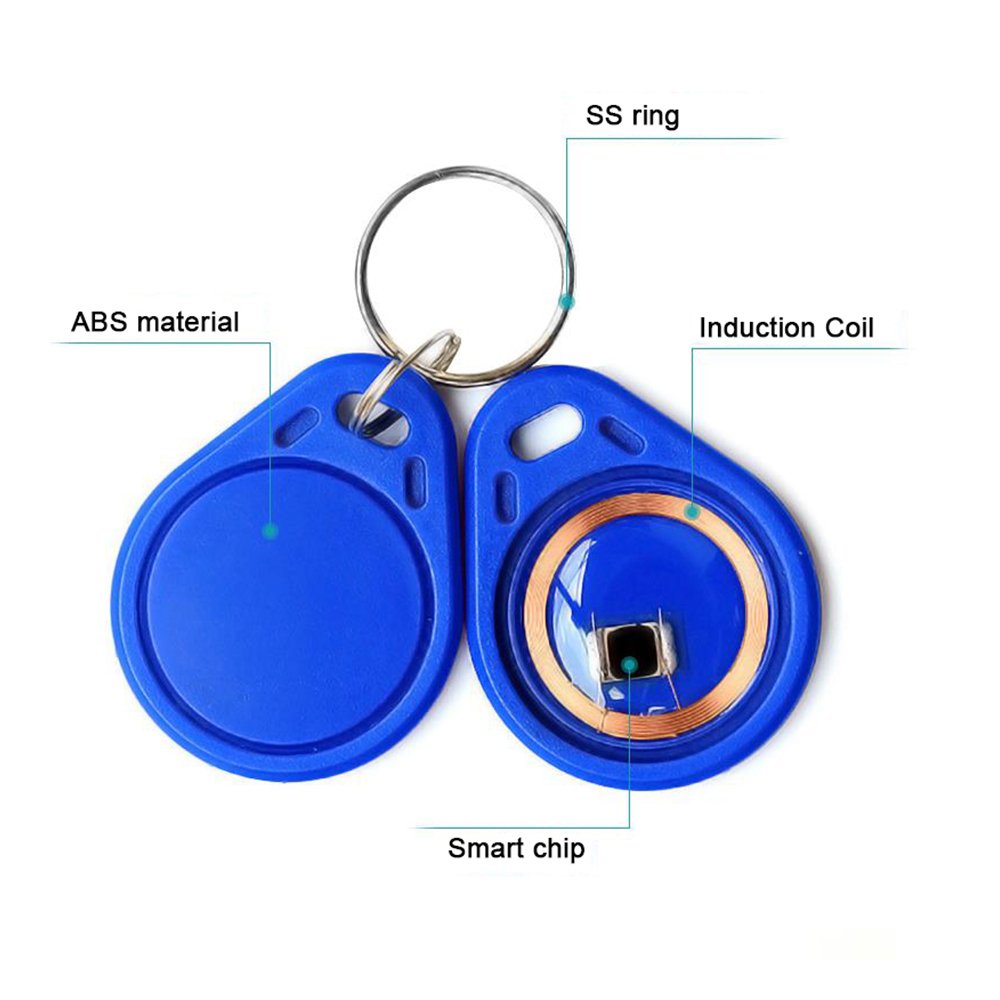125KHz LF EM4305 T5577 / 13.56MHz HF F08 RFID Tag Rewritable Keyfob with Keychain