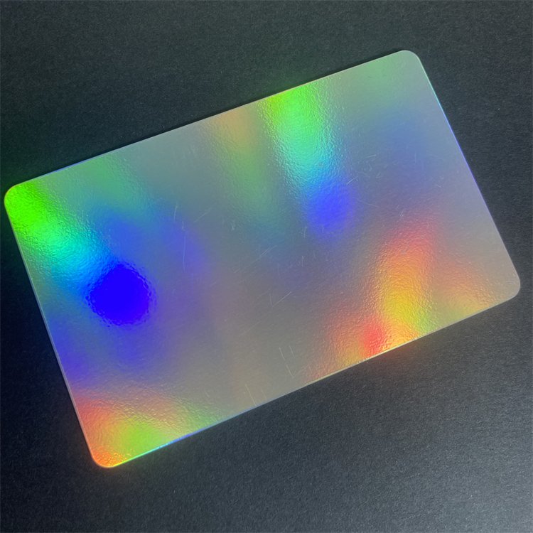 Waterproof Stylish Printable RFID NFC Rainbow Holographic Pvc Business Card Glossy Finish For Pvc Cards Printers