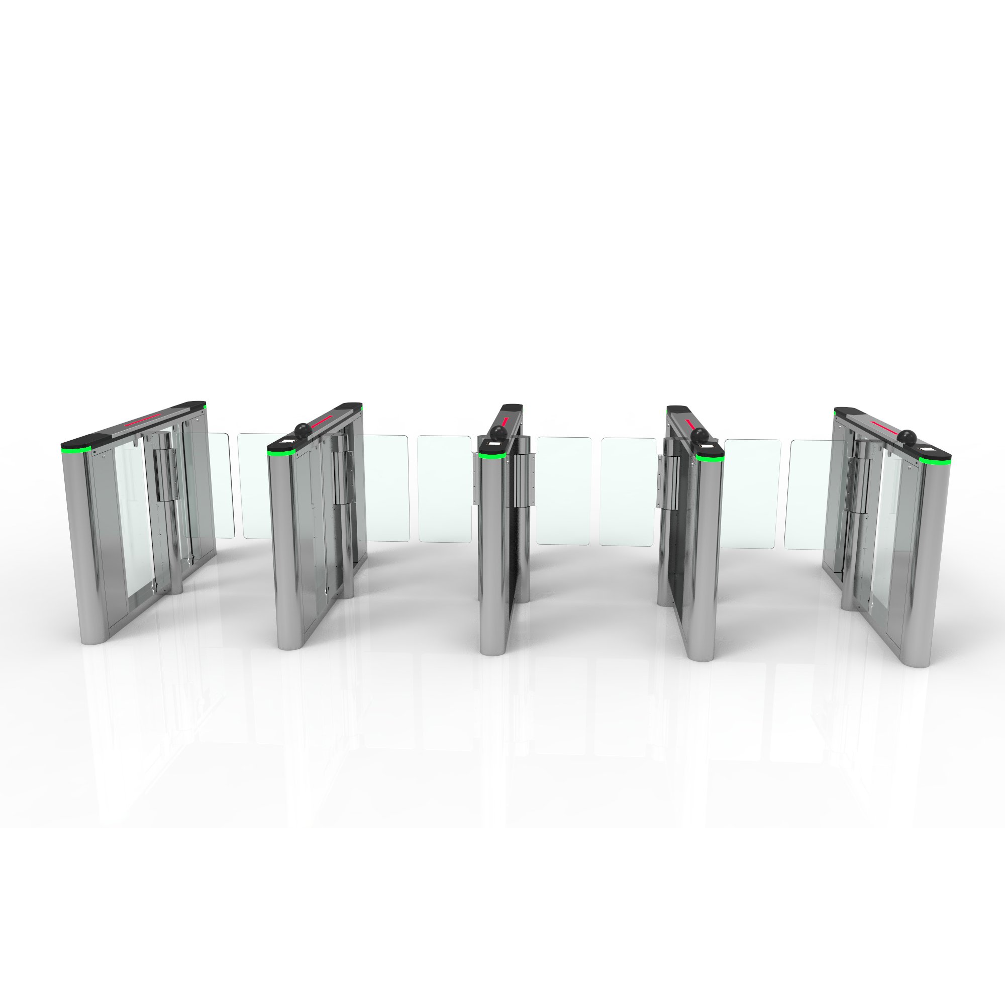 Custom 120mm body bidirectional swing Barrier Gates Turnstile with QR code IC card swiping circular camera biometric recognition