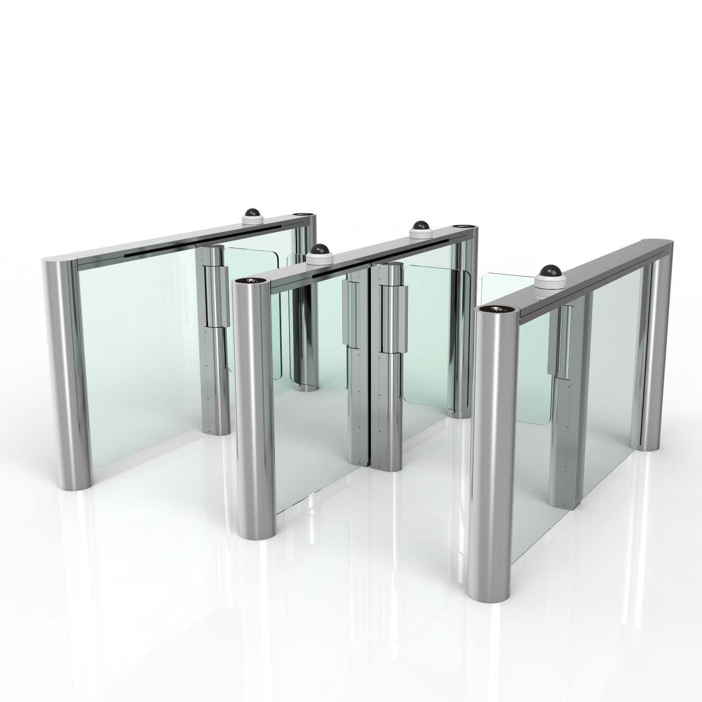 Custom 120mm body bidirectional swing Barrier Gates Turnstile with QR code IC card swiping circular camera biometric recognition