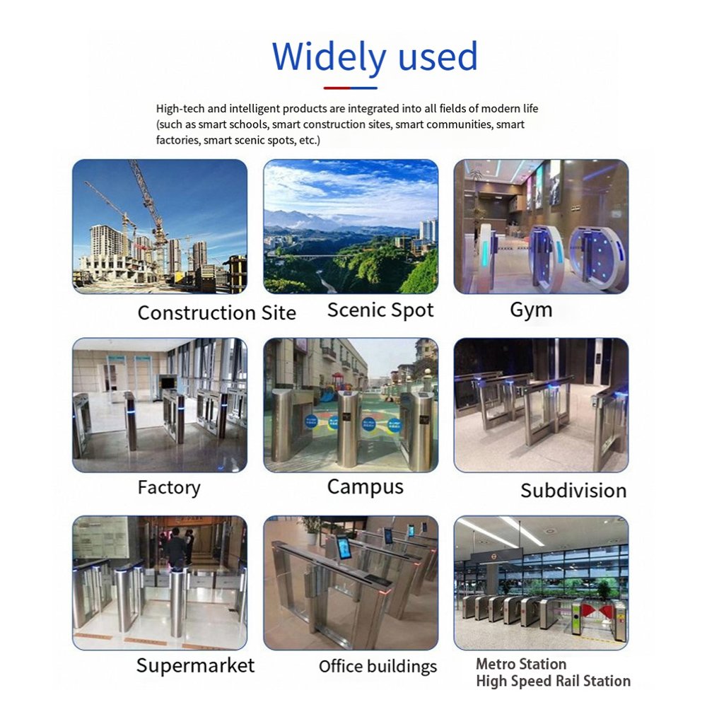 Kangkai 304 Stainless Steel Rfid Access Control Subway Card Swiping Channel Shopping Mall Office Building Swing High Speed Gate