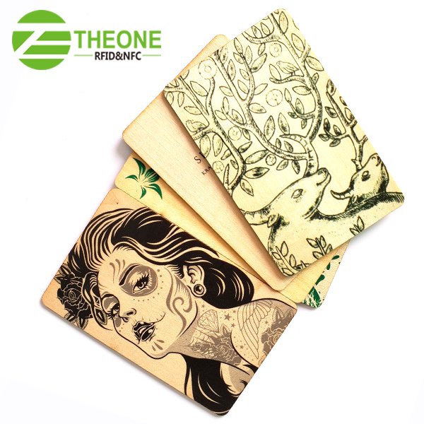 Wood chip card custom wood nfc card high quality rfid wood card