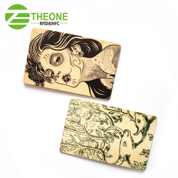 Wood chip card custom wood nfc card high quality rfid wood card