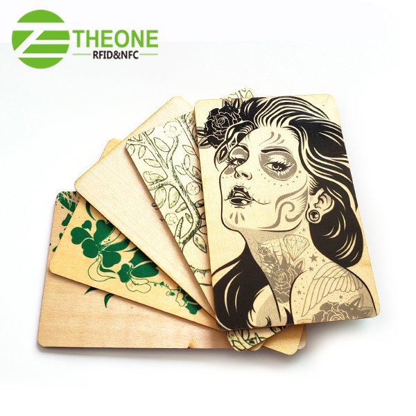 Wood chip card custom wood nfc card high quality rfid wood card