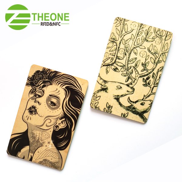 Wood chip card custom wood nfc card high quality rfid wood card