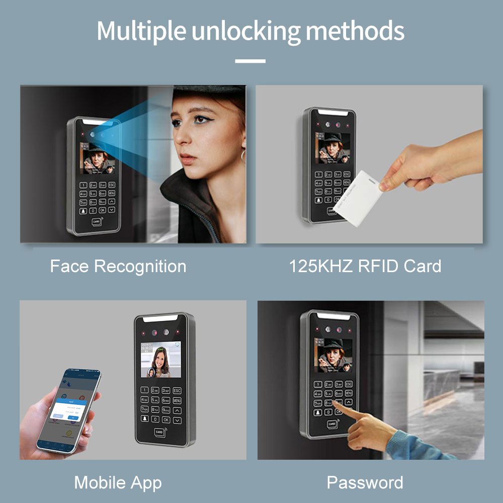 5000User 2.8Inch Touch Lcd 2MP Camera Biometric Face Recognition Wifi Access Control Employee Time Attendance Free Cloud API SDK