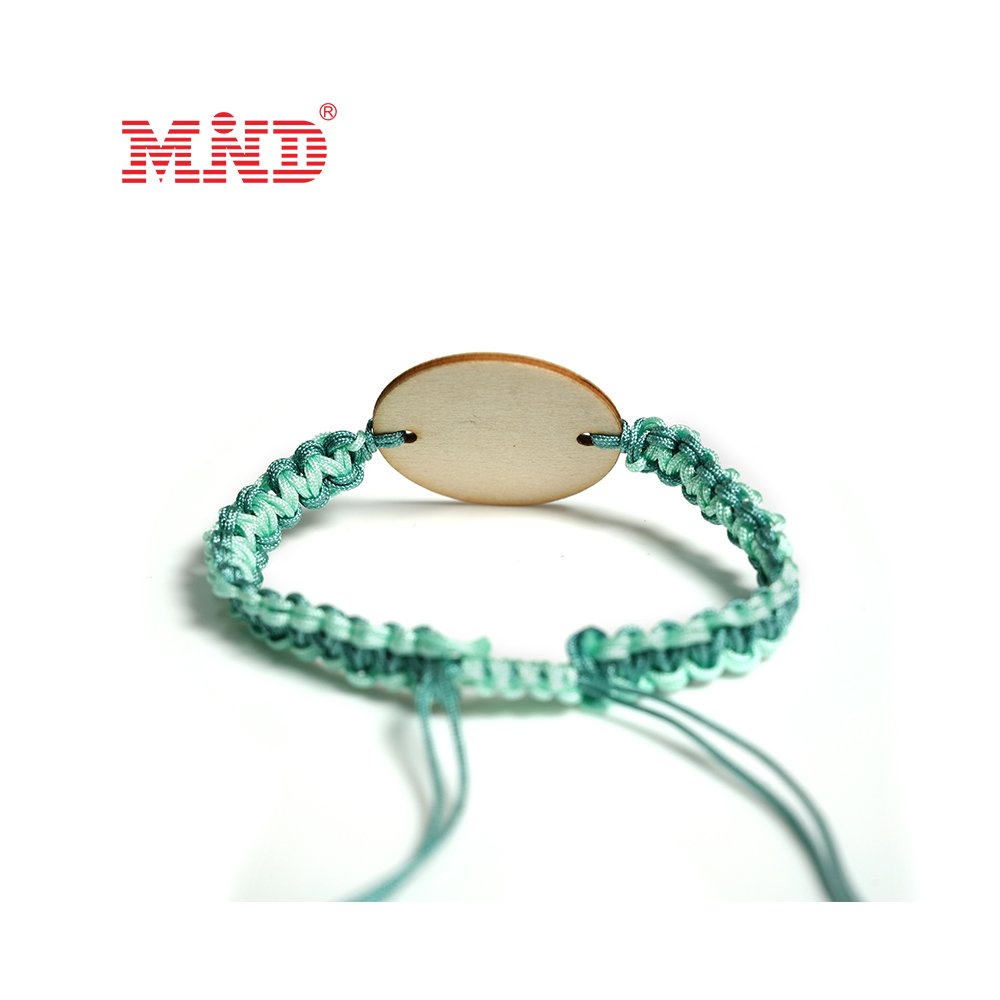 Customized RFID NFC Wristband Smart Wood Card Bamboo Business Handmade String Braided Bracelet