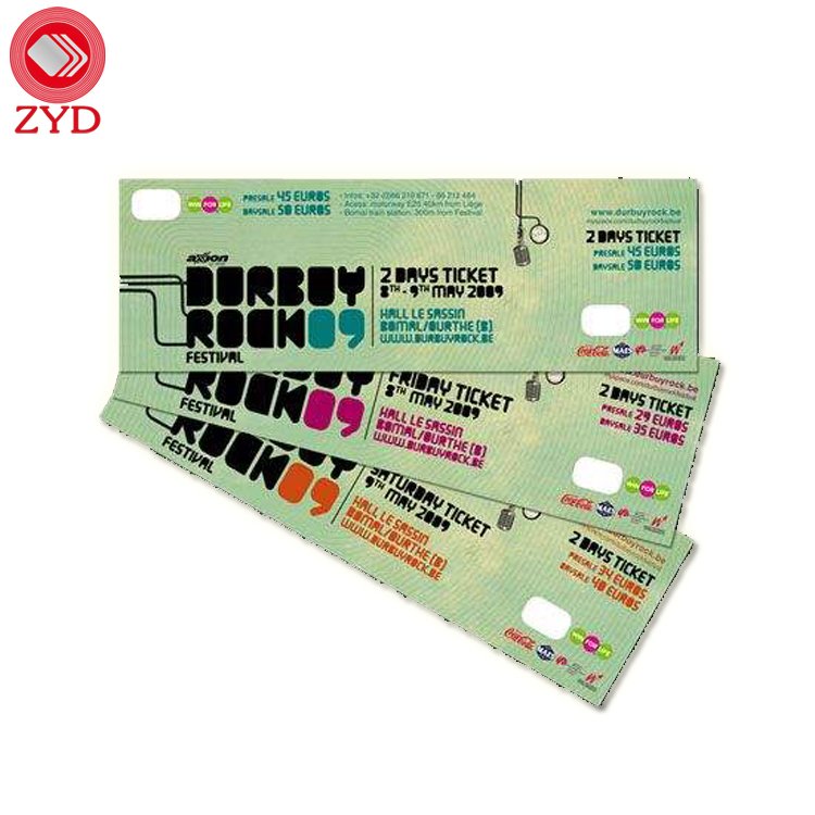 RFID Paper Ticket UHF NFC Access Control Card Customized for Concerts Stadiums Cinemas Exhibition Events