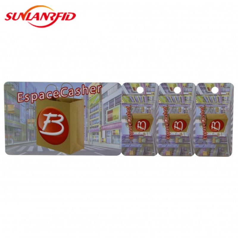 Custom Printed Card and Key Tag Diecut Combo Key Chain Cards for Loyalty & Membership