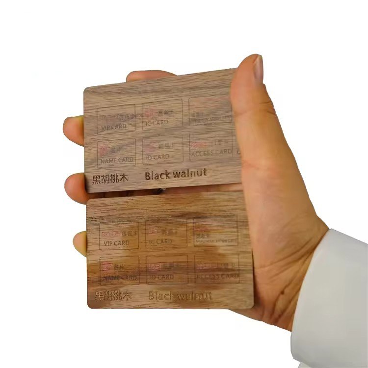 Customized Programmable Bamboo Wood Business Cards RFID ISO14443A Smart NTAG213 NTAG216 NFC Wooden Hotel Key Card