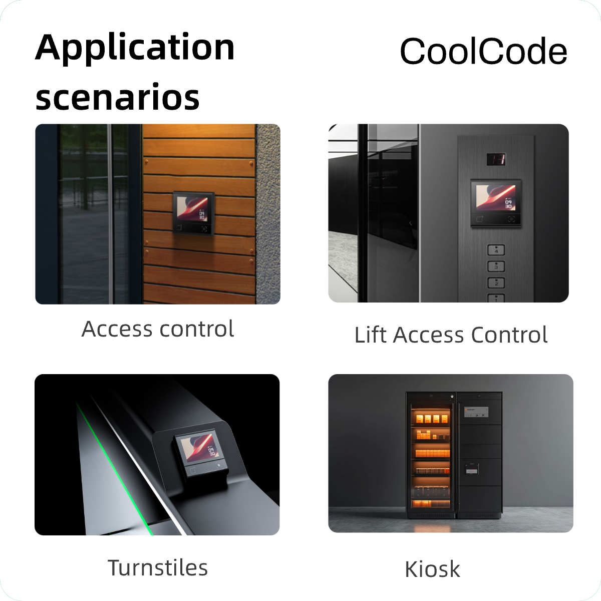 COOLCODE DW200 Qr Code Reader Nfc Door Ic Barcode Bluetooth Access Control Reader with Touch Screen for Turnstile or Elevator