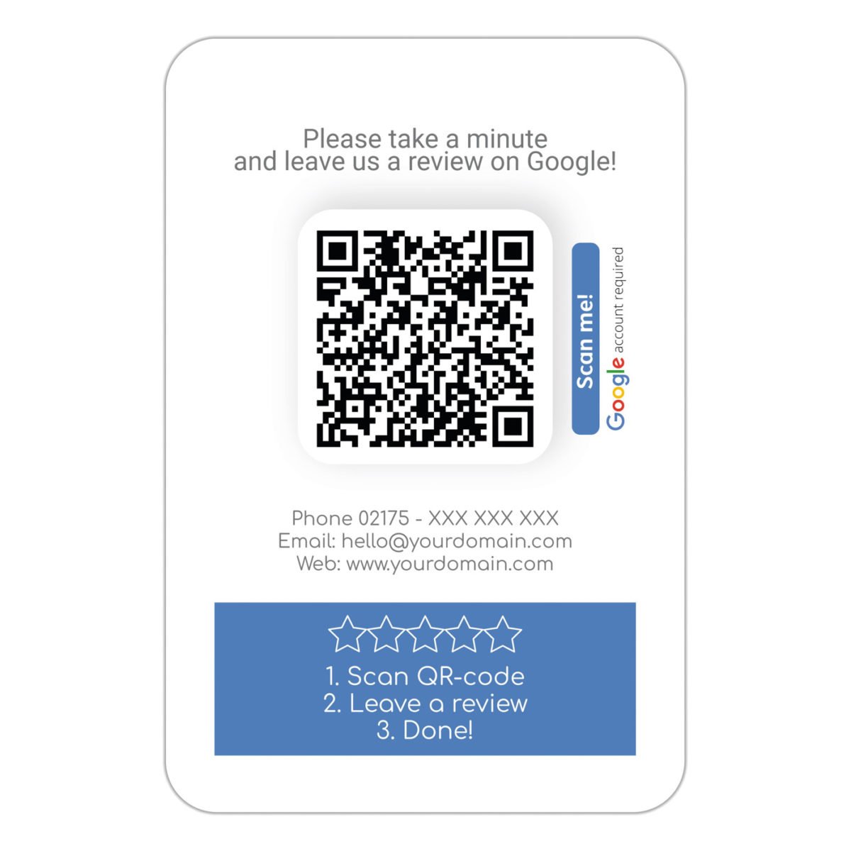Custom Printed Access Control Card with NFC NTAG213 215 NFC Card for Google Reviews Collection