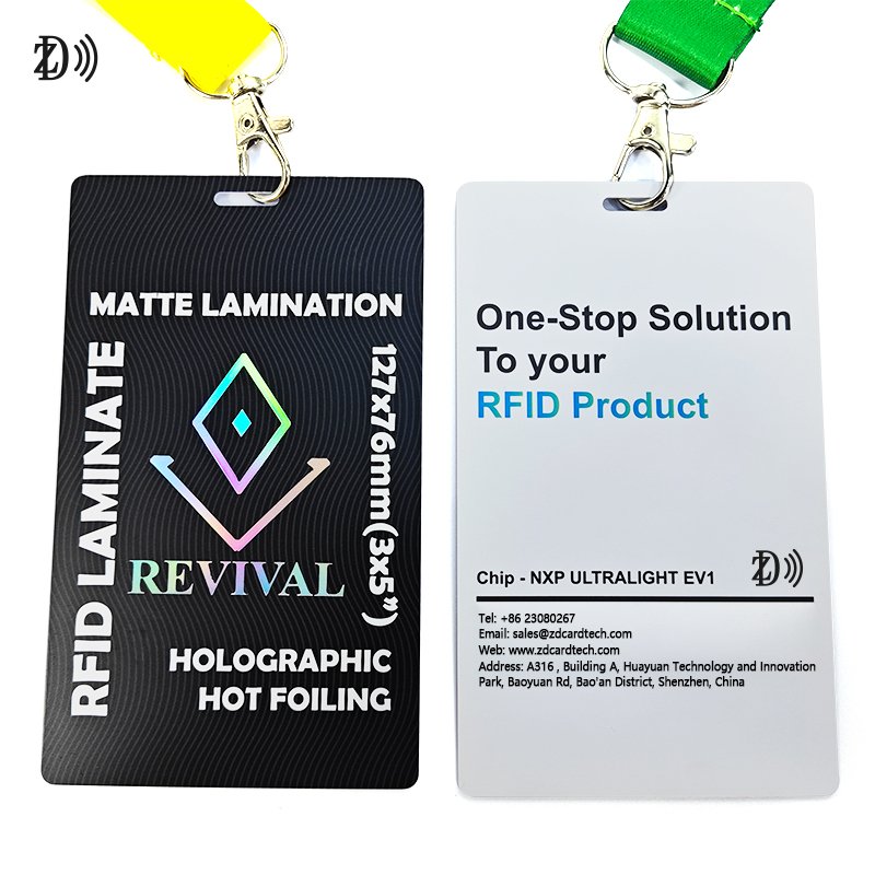 Customized Printing Identification Card Access Control RFID ID Lanyard Badge Card