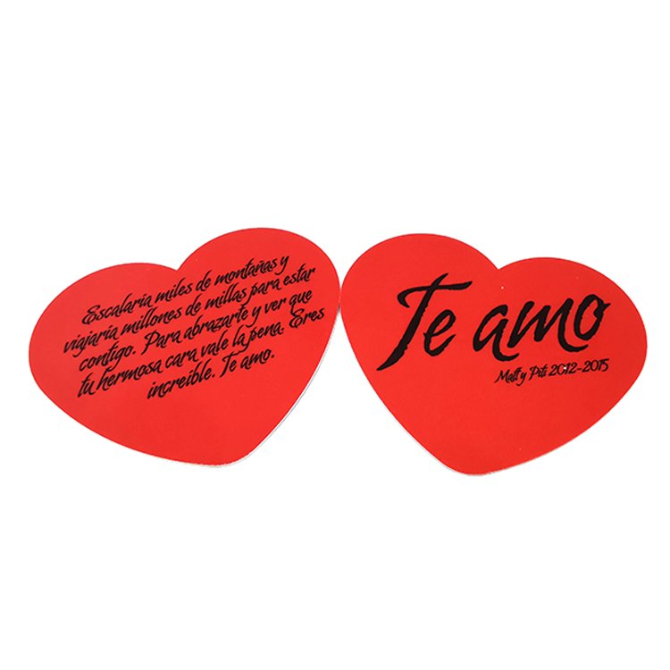 Custom Die Cut Greeting Card with Heart Shape Made of Plastic NFC & RFID Communication Interface 13.56MHz Frequency