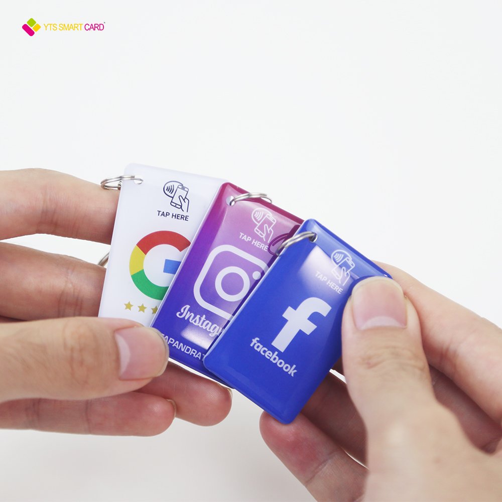 YTS factory price customize Waterproof nfc rfid chip keychain access control nfc keychain cards epoxy