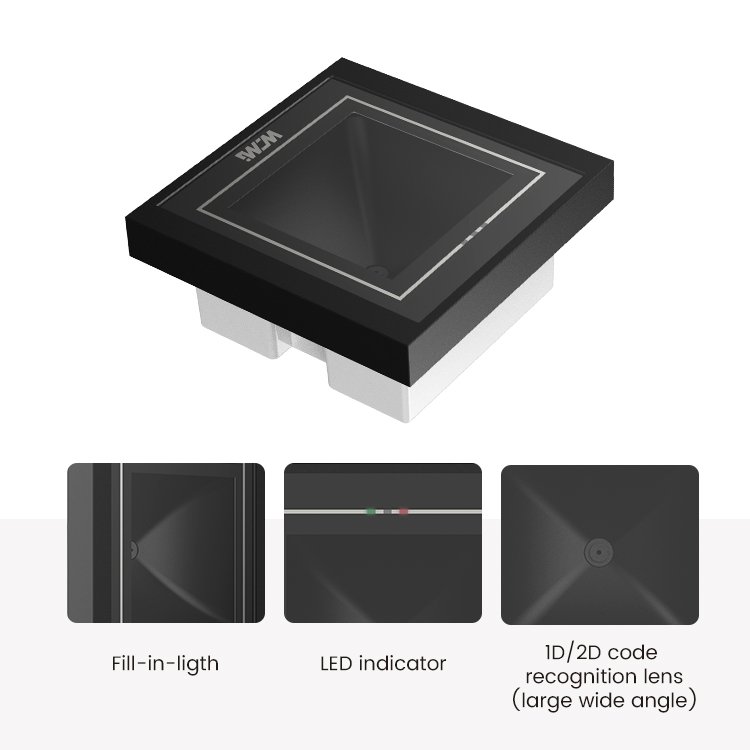 Hot Sale 1D 2D QR + NFC RFID 13.56MHz Card Reader with USB Wiegand RS232 RS485 Interface Embedded Mounted QR Reader
