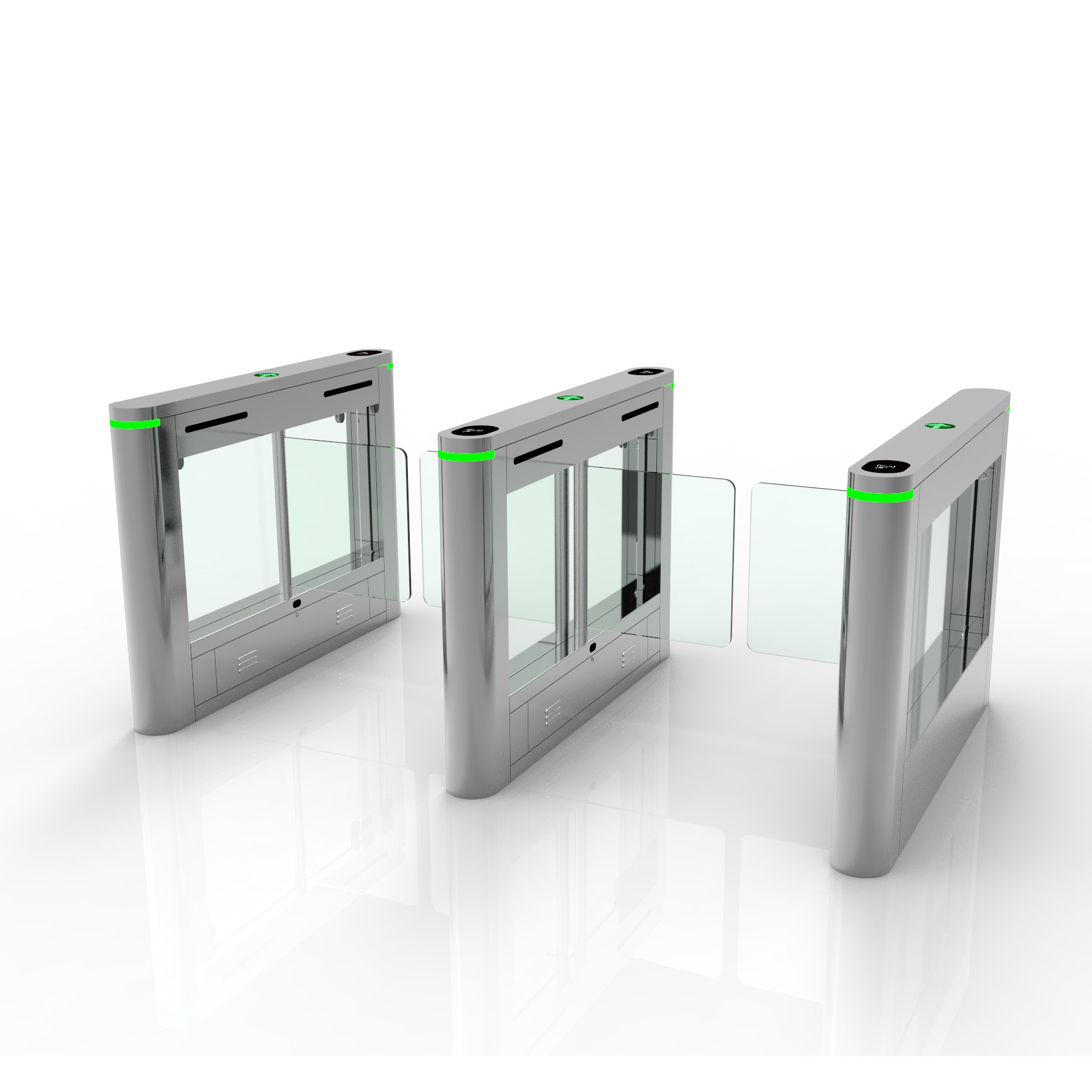 Bosiny Channel Barrier Swipe RFID Card Access Control Luxury Swing Turnstile Gate Pedestrian For Hotel Office building