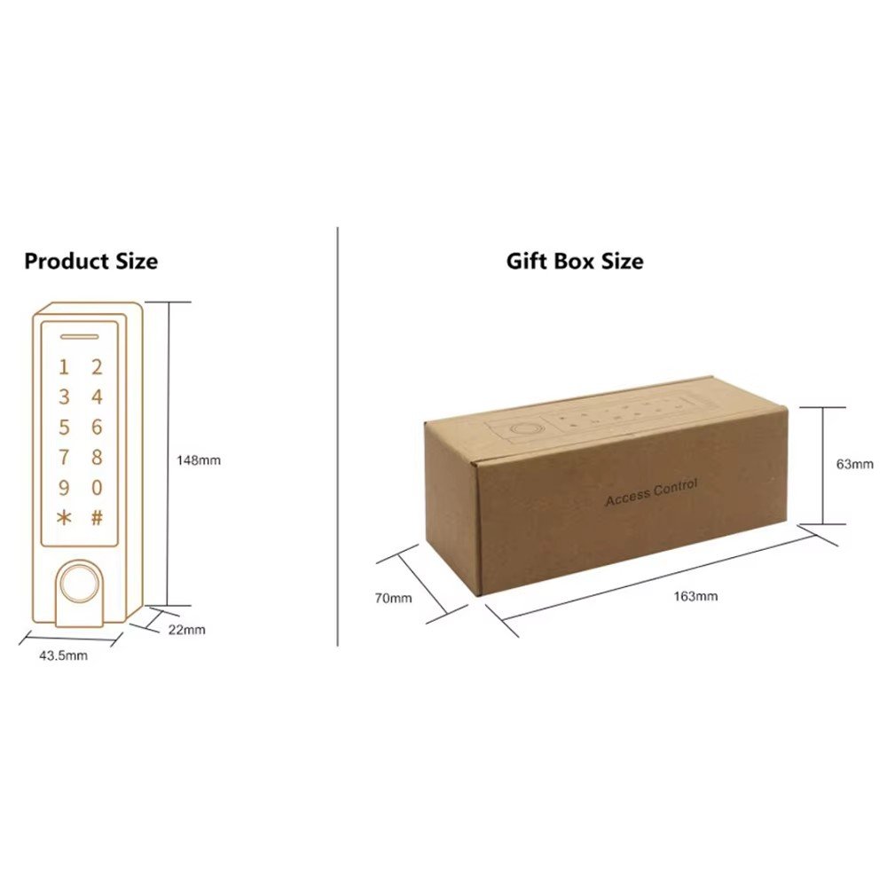 Bluetooth Tuya App Access Controller IP66 Waterproof 125Khz RFID Door Access Control for both iOS and Android