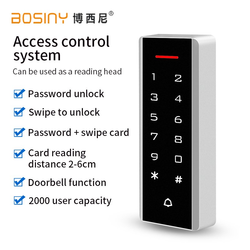Bosiny Mini 125Khz RFID Keypad Touch Access Control System WG26 Access Controller Keyboard for Home Security