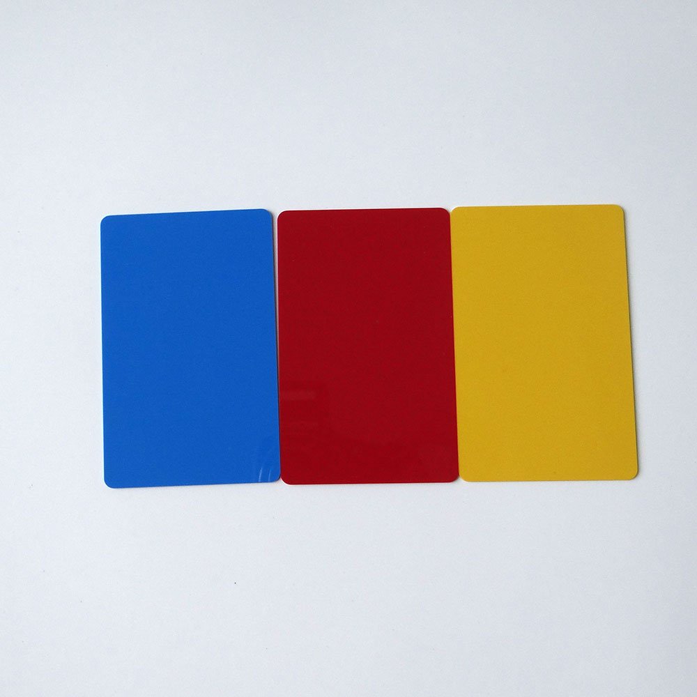 multi color blank purple orange color 13.56mhz n213 chip 144 byte matt finish nfc pvc card for thermal printer