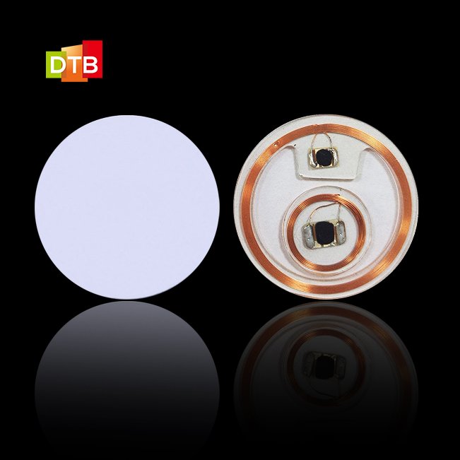 Custom Printing 3M Adhesive Coin Label Sticker 125khz Pvc Token Rfid Id Blank Coin Tag Em4305 T5577 Round Rfid Disc Tag