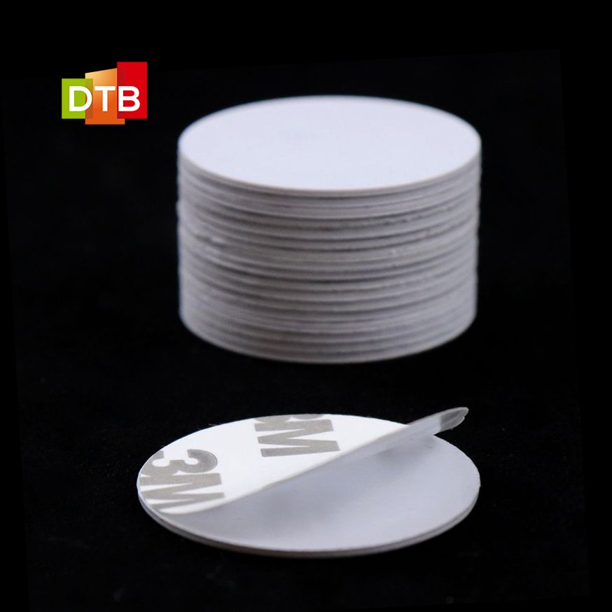 Custom Printing 3M Adhesive Coin Label Sticker 125khz Pvc Token Rfid Id Blank Coin Tag Em4305 T5577 Round Rfid Disc Tag