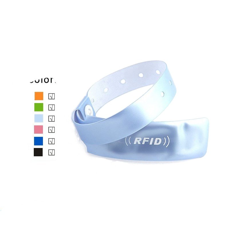 Customize rfid cashless payment wristband Waterproof RFID Wristband 215 Chip Custom Smart Wristband PVC NFC Bracelet