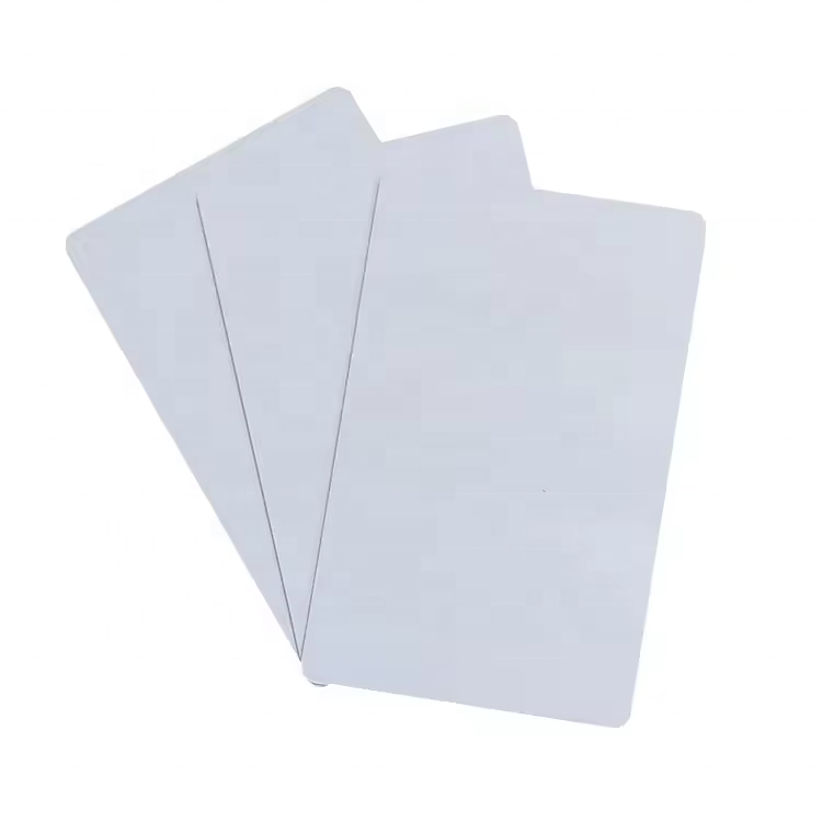Ready to Ship HQ Printable plastic PVC card with film on both side 0.84mm thickness Plastic White Blank Glossy Surface PVC Card