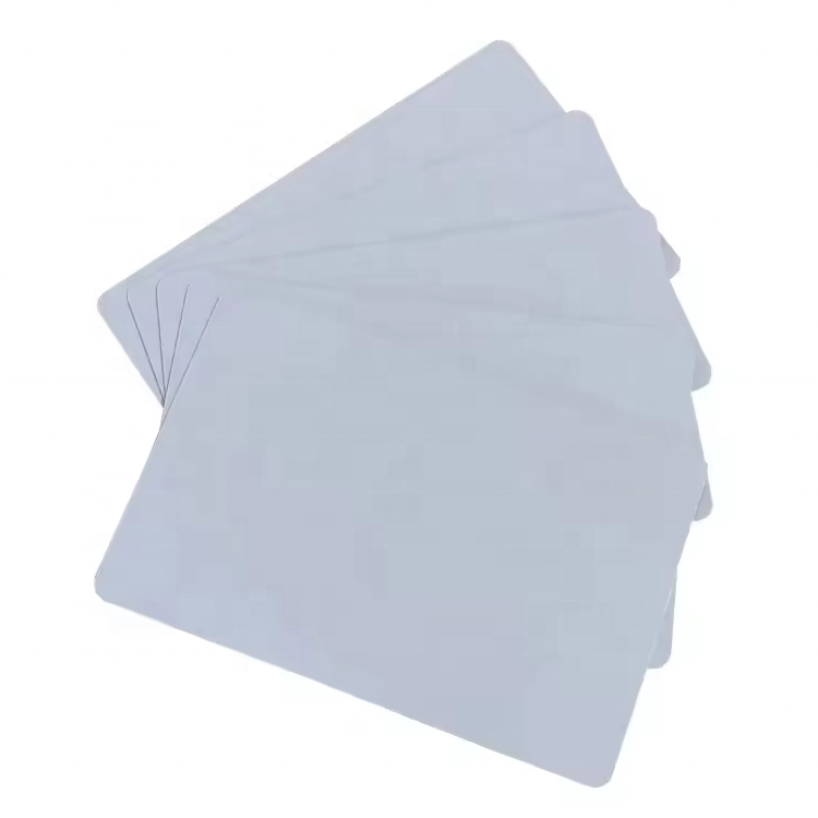 Ready to Ship HQ Printable plastic PVC card with film on both side 0.84mm thickness Plastic White Blank Glossy Surface PVC Card
