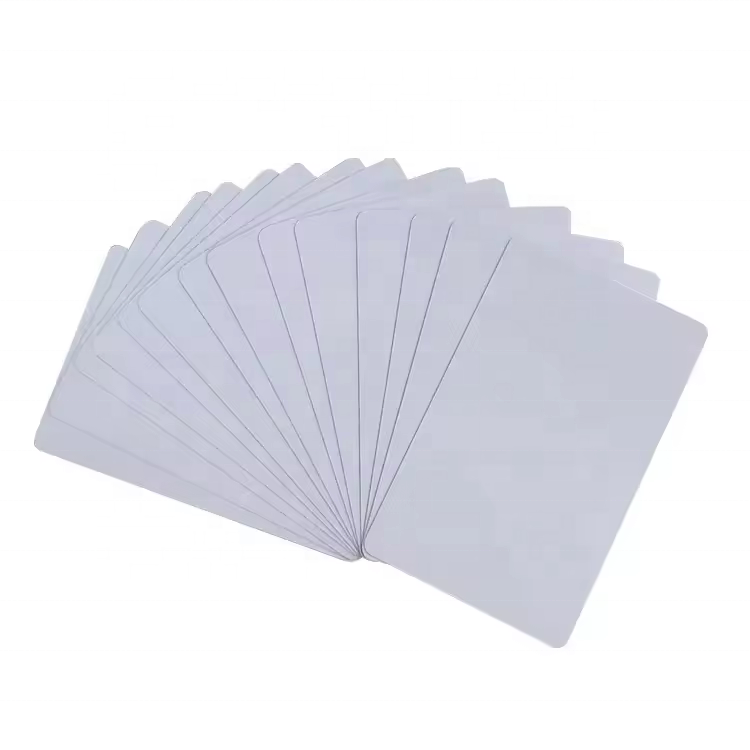 Ready to Ship HQ Printable plastic PVC card with film on both side 0.84mm thickness Plastic White Blank Glossy Surface PVC Card