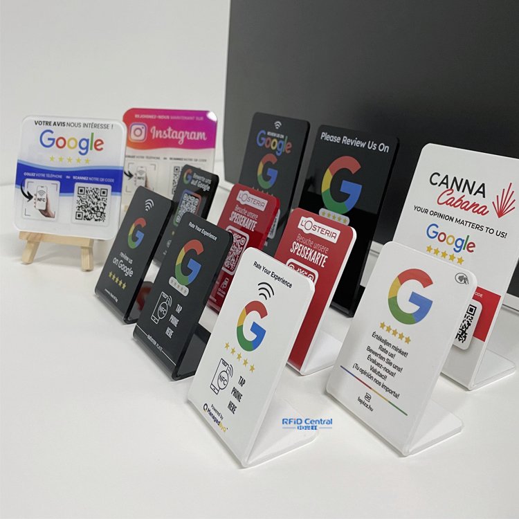 NFC Table Tap Card Acrylic NFC Stand with QR Code