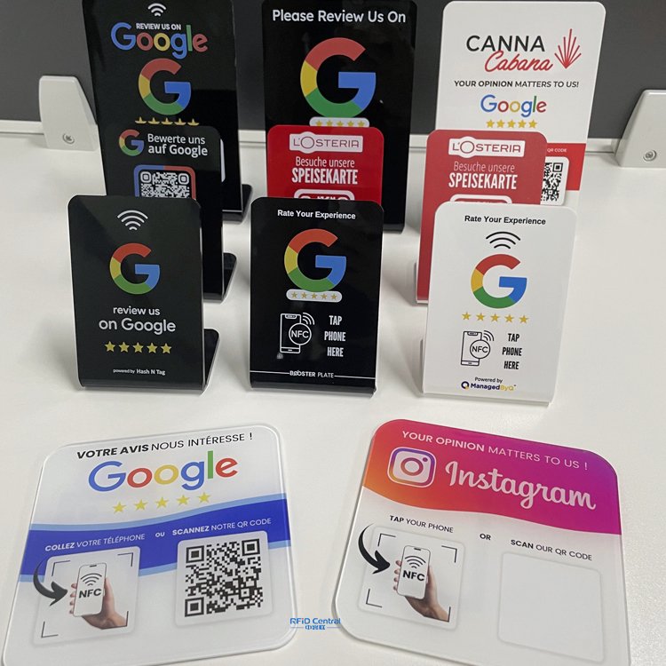 NFC Table Tap Card Acrylic NFC Stand with QR Code