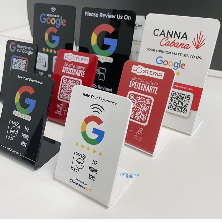 NFC Table Tap Card Acrylic NFC Stand with QR Code