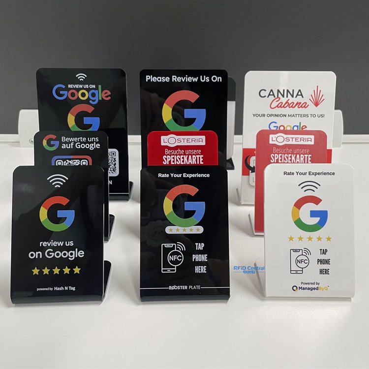 NFC Table Tap Card Acrylic NFC Stand with QR Code