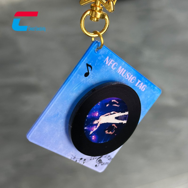 Custom nfc instagram keychain tapping pop up nfc acrylic key tag rfid social media keyring acrylic nfc