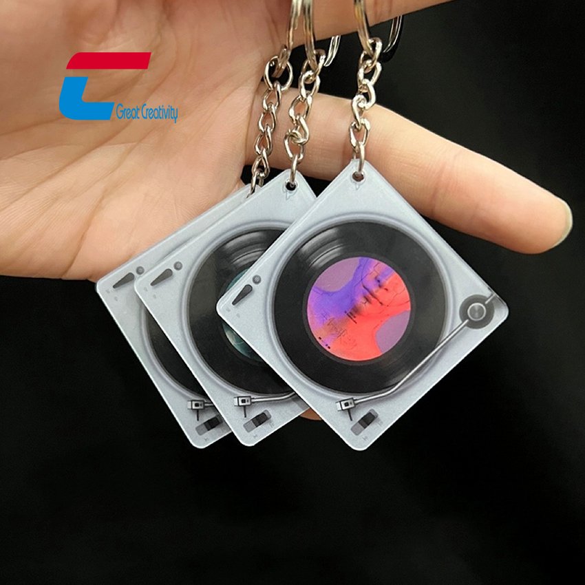 Custom nfc instagram keychain tapping pop up nfc acrylic key tag rfid social media keyring acrylic nfc