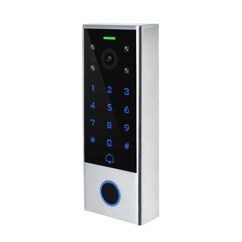 Newest Smart WiFi Video Intercom Access,Waterproof Digital Touch Keypad Access Control Fingerprint Door Lock with Tuya App