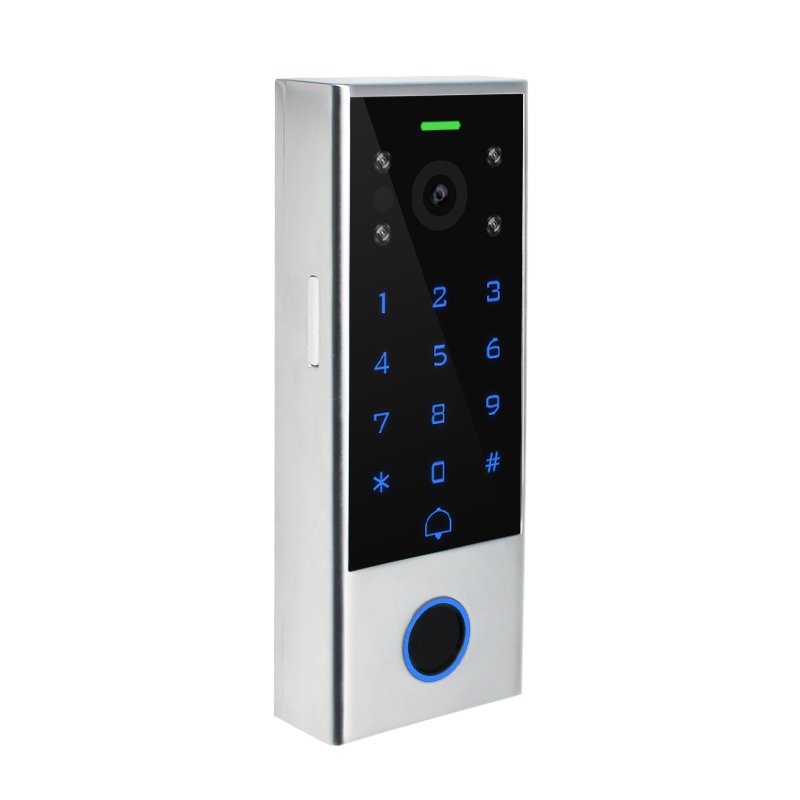 Newest Smart WiFi Video Intercom Access,Waterproof Digital Touch Keypad Access Control Fingerprint Door Lock with Tuya App